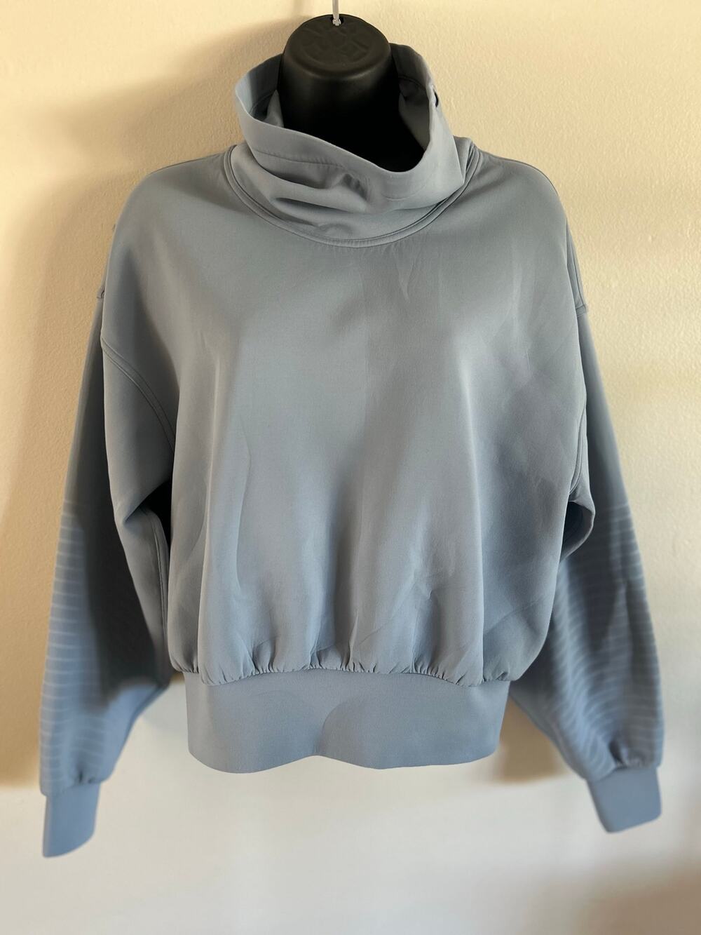 Lululemon Cropped Funnel Neck Pullover Blue Spacer Fabric S/M